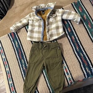 Eddie Bauer Kids' Striped Shirt with Mustard Lining